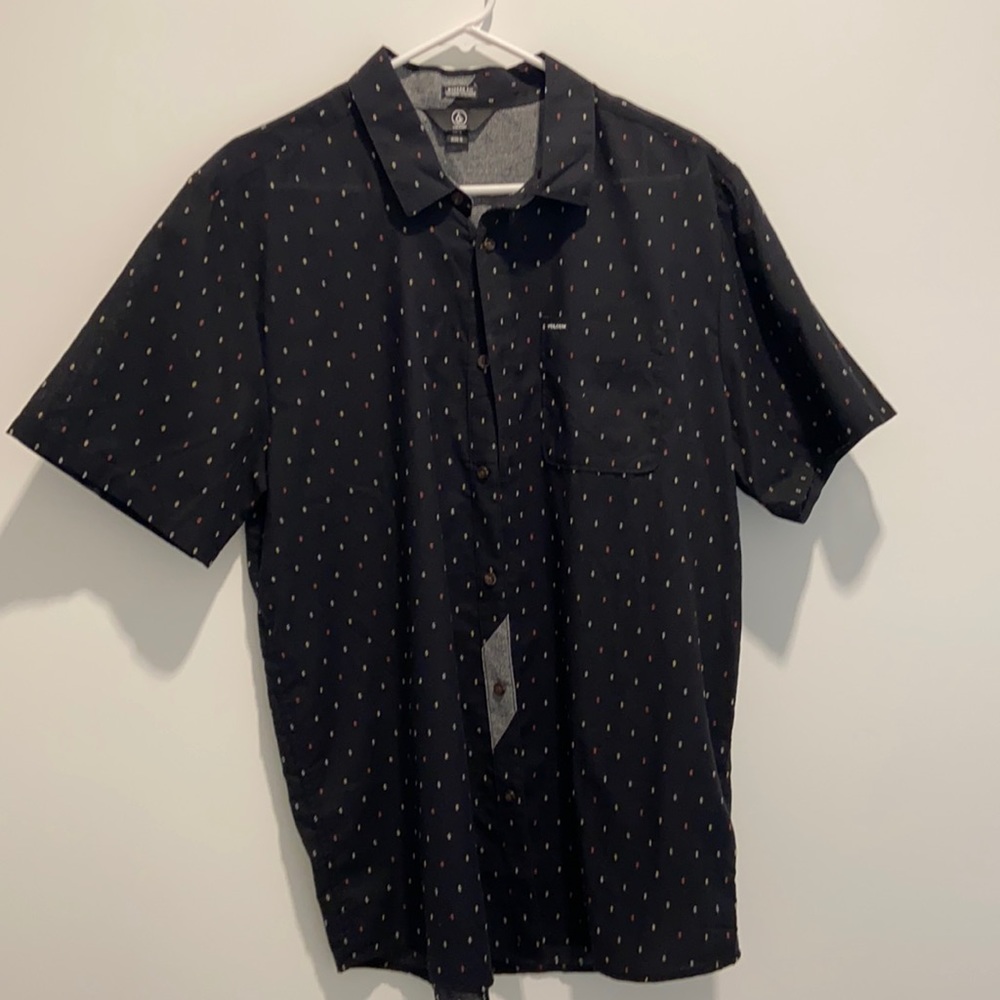 Volcom black button down dress shirt